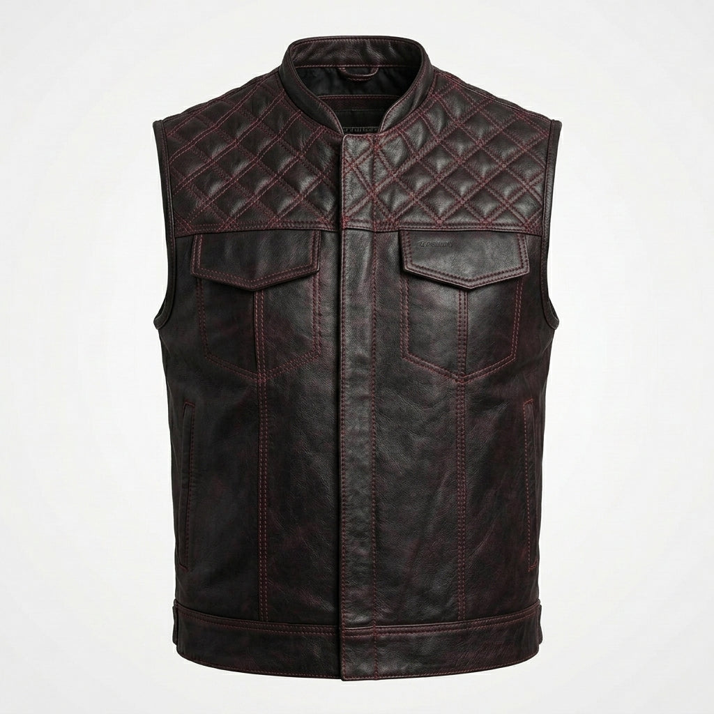 Men’s Leather Motorcycle Vest