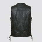 Men’s Black Sheepskin Leather Biker Vest