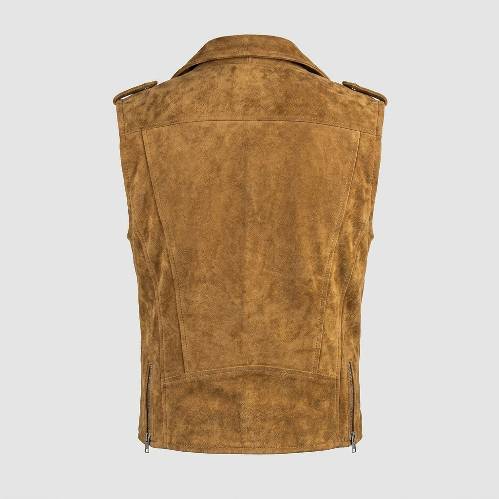 Men’s Brown Suede Western Cowboy Vest
