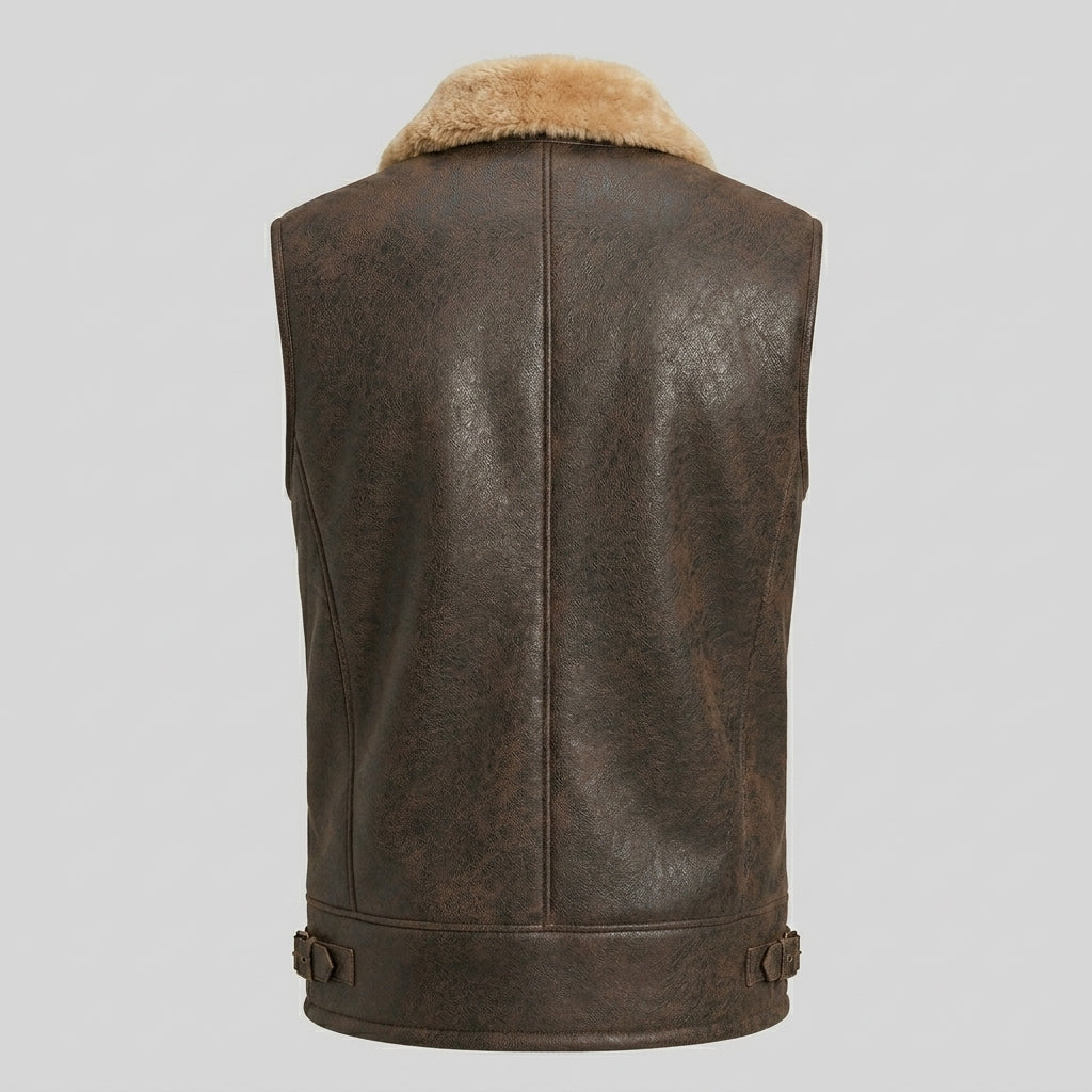 Men’s Shearling Fur Flight Pilot Vest