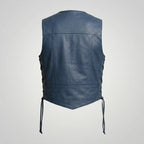 Men’s Navy Blue Leather Ves