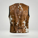 Men’s Vintage 80s Cowhide Hair-On Leather Western Vest