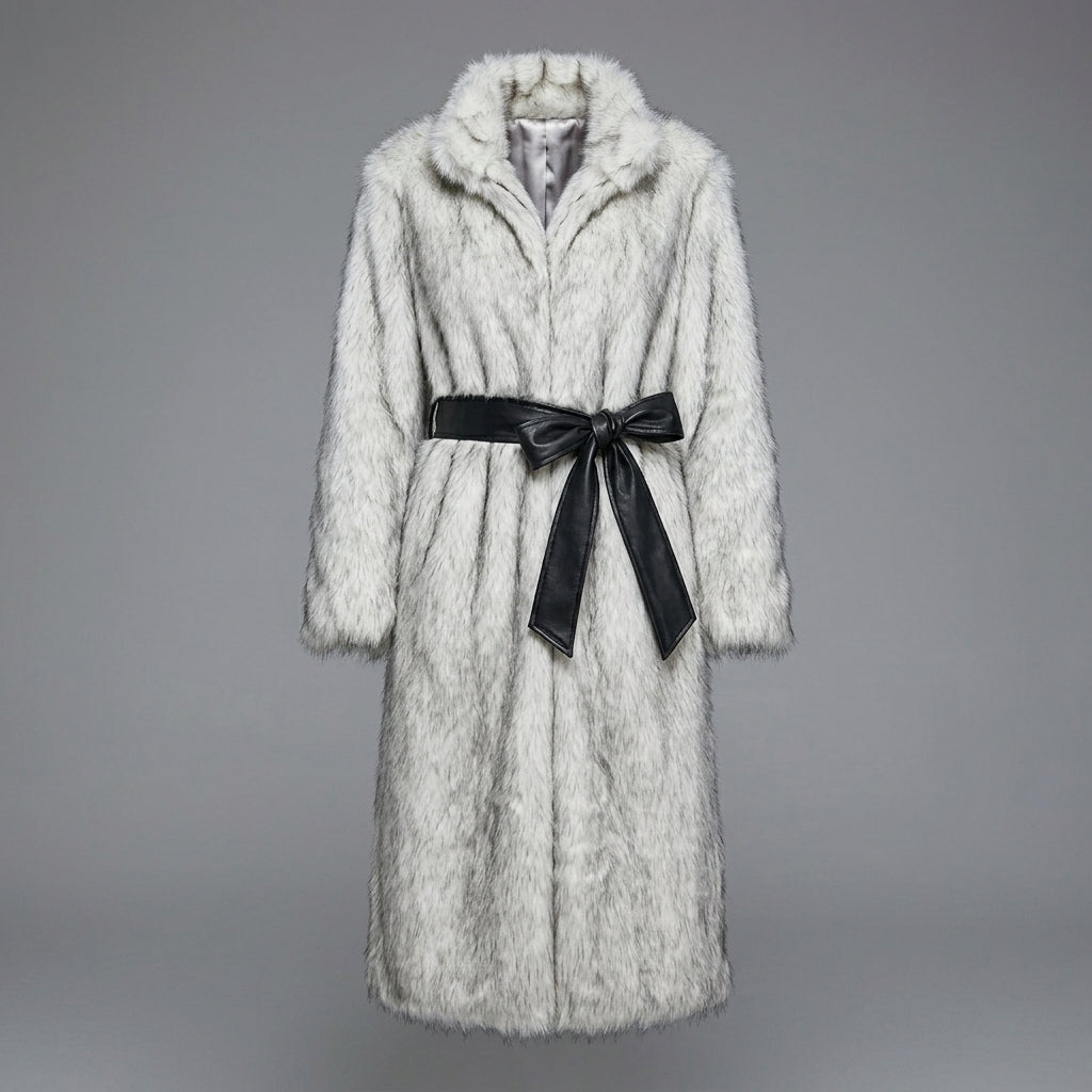 White Faux Fur Coat for Women