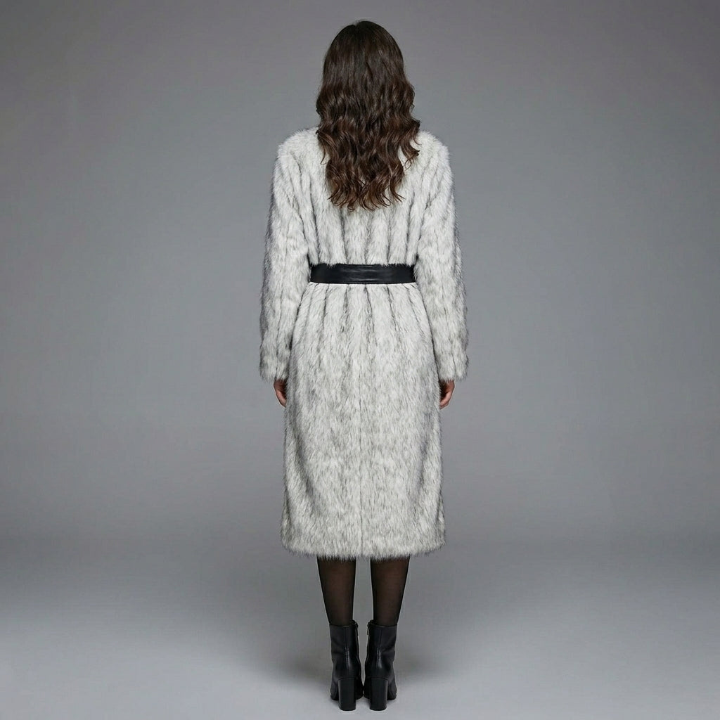 White Faux Fur Coat for Women