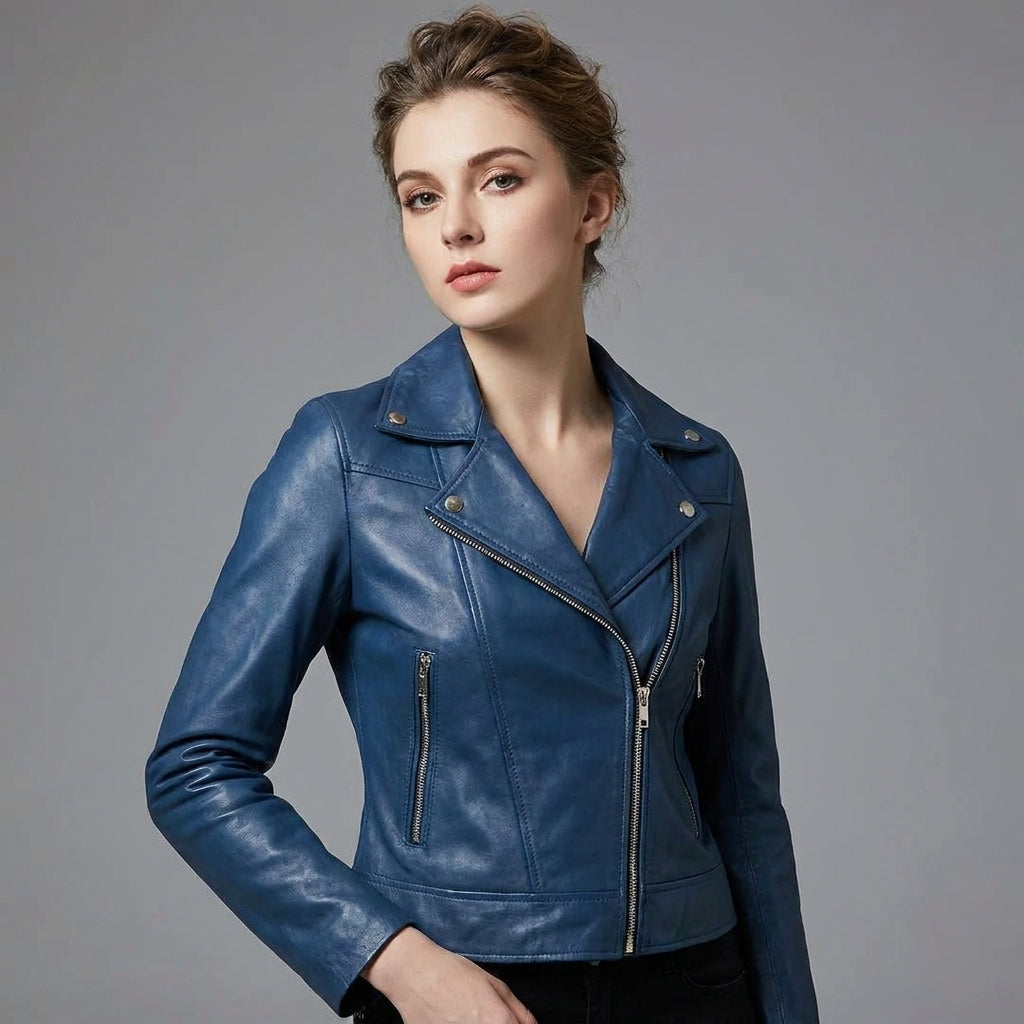 Women’s Moto Leather Biker Jacket