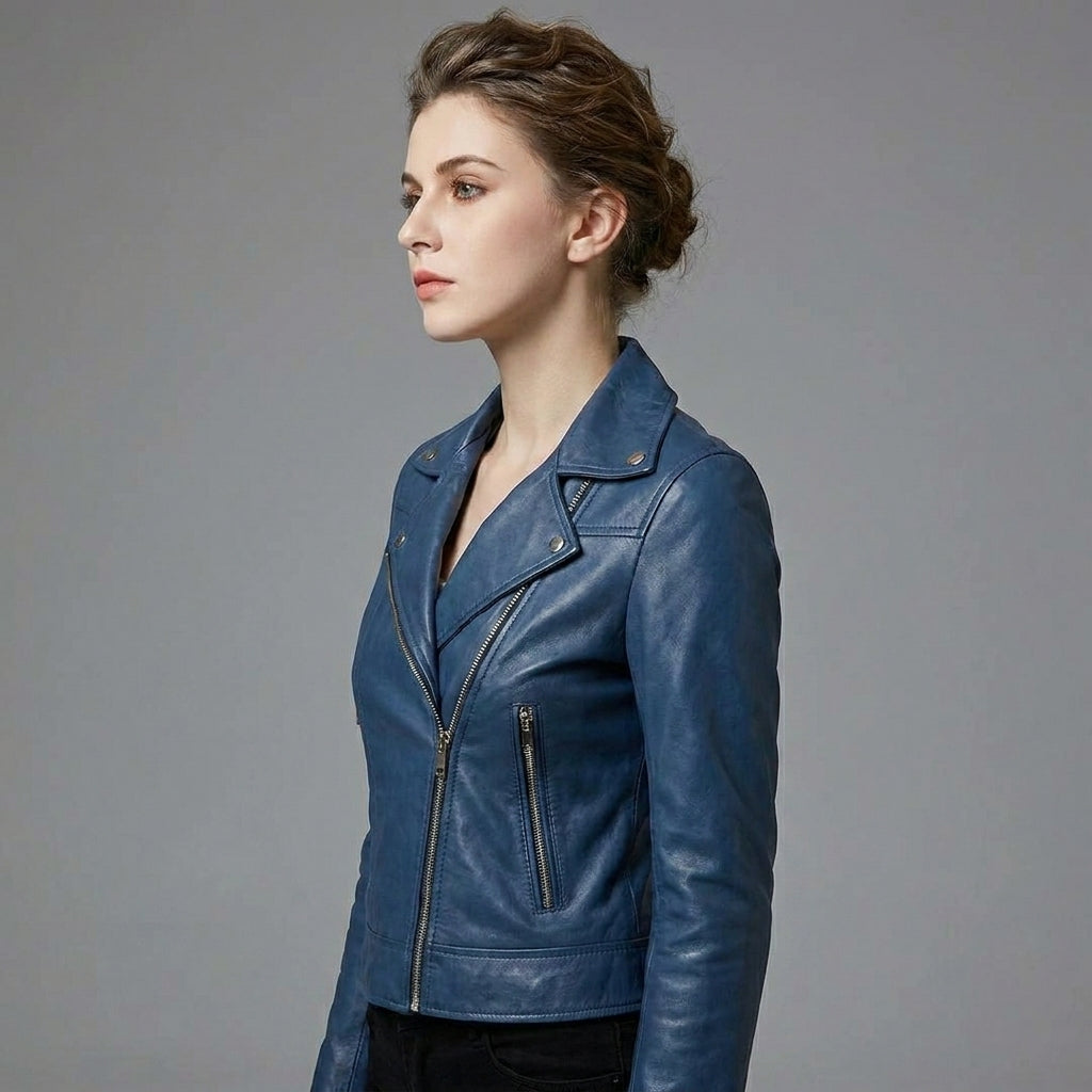Women’s Moto Leather Biker Jacket