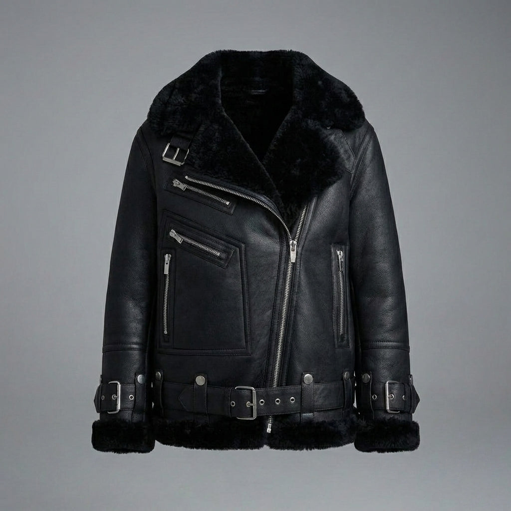 Women’s Black B-3 Shearling Aviator Jacket