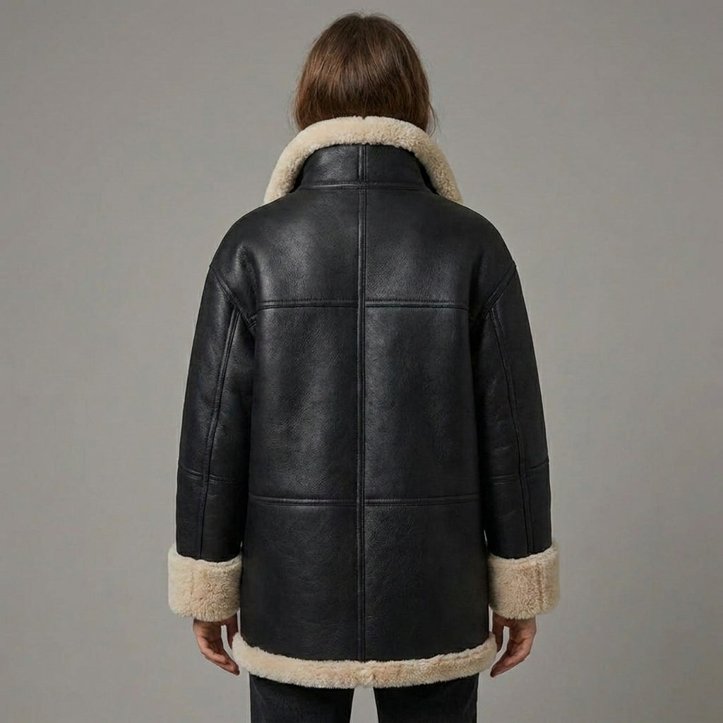 Women’s Black B3 Aviator Sheepskin RAF Shearling Jacket