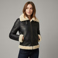 Women’s Black B3 Shearling Aviator Leather Jacket