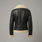 Women’s Black B3 Shearling Aviator Leather Jacket