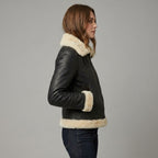 Women’s Black B3 Shearling Aviator Leather Jacket