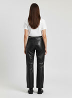 Women’s Black Faux Leather Flared Pants