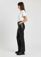Women’s Black Faux Leather Flared Pants