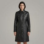Women’s Black Lambskin Leather Coat