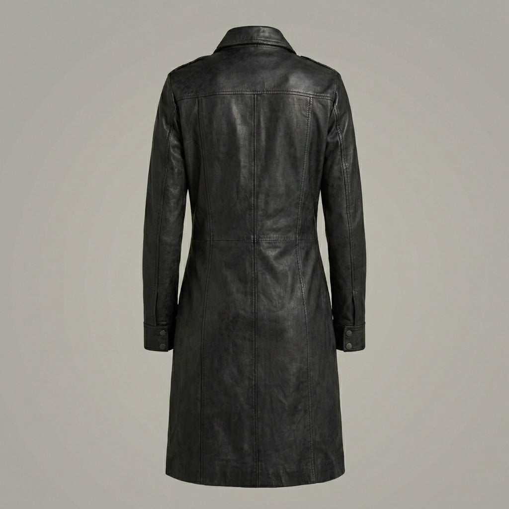 Women’s Black Lambskin Leather Coat
