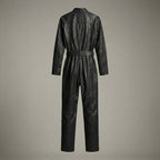 Women’s Black Sheepskin Leather Jumpsuit