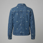 Women's Blue Bloom Embroidered Denim Shirt