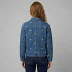 Women's Blue Bloom Embroidered Denim Shirt
