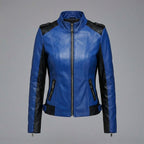 Women's Blue & Black Real Leather Slim
