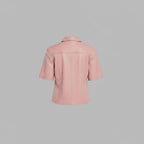Women’s Blush Pink Leather Shirt Top