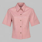 Women’s Blush Pink Leather Shirt Top