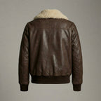 Women’s Brown Aviator Sherpa Shearling Leather Jacket