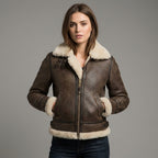 Women’s Brown B3 Aviator Shearling Bomber Jacket