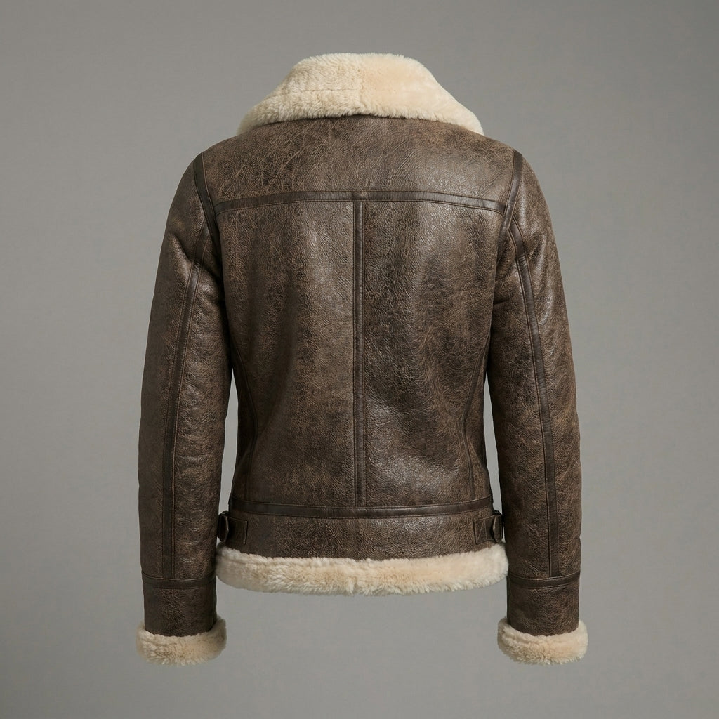 Women’s Brown B3 Aviator Shearling Bomber Jacket