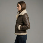 Women’s Brown B3 Aviator Shearling Bomber Jacket