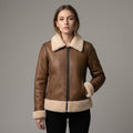 Women’s Brown B3 Shearling Aviator Bomber Jacket