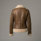 Women’s Brown B3 Shearling Aviator Bomber Jacket