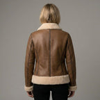 Women’s Brown B3 Shearling Aviator Bomber Jacket