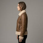 Women’s Brown B3 Shearling Aviator Bomber Jacket