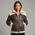 Women’s Brown B3 Shearling Aviator Leather Jacket