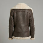 Women’s Brown B3 Shearling Aviator Leather Jacket