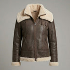 Women’s Brown B3 Shearling Aviator Leather Jacket