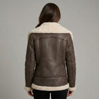 Women’s Brown B3 Shearling Aviator Leather Jacket