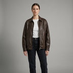 Women’s Brown Casual Leather Jacket – Classic Moto Style