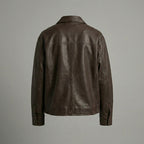 Women’s Brown Casual Leather Jacket – Classic Moto Style