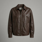 Women’s Brown Casual Leather Jacket – Classic Moto Style
