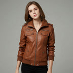 Women’s Brown Classic Leather Bomber Jacket