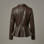 Women’s Brown Leather Biker Jacket