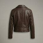 Women’s Brown Leather Moto Biker Jacket