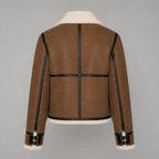 Women’s Brown Shearling Aviator Bomber Jacket