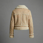 Women’s Brown Shearling Aviator Leather Jacket