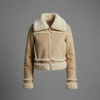 Women’s Brown Shearling Aviator Leather Jacket
