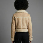 Women’s Brown Shearling Aviator Leather Jacket
