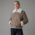 Women’s Brown Sheepskin Shearling Aviator Jacket