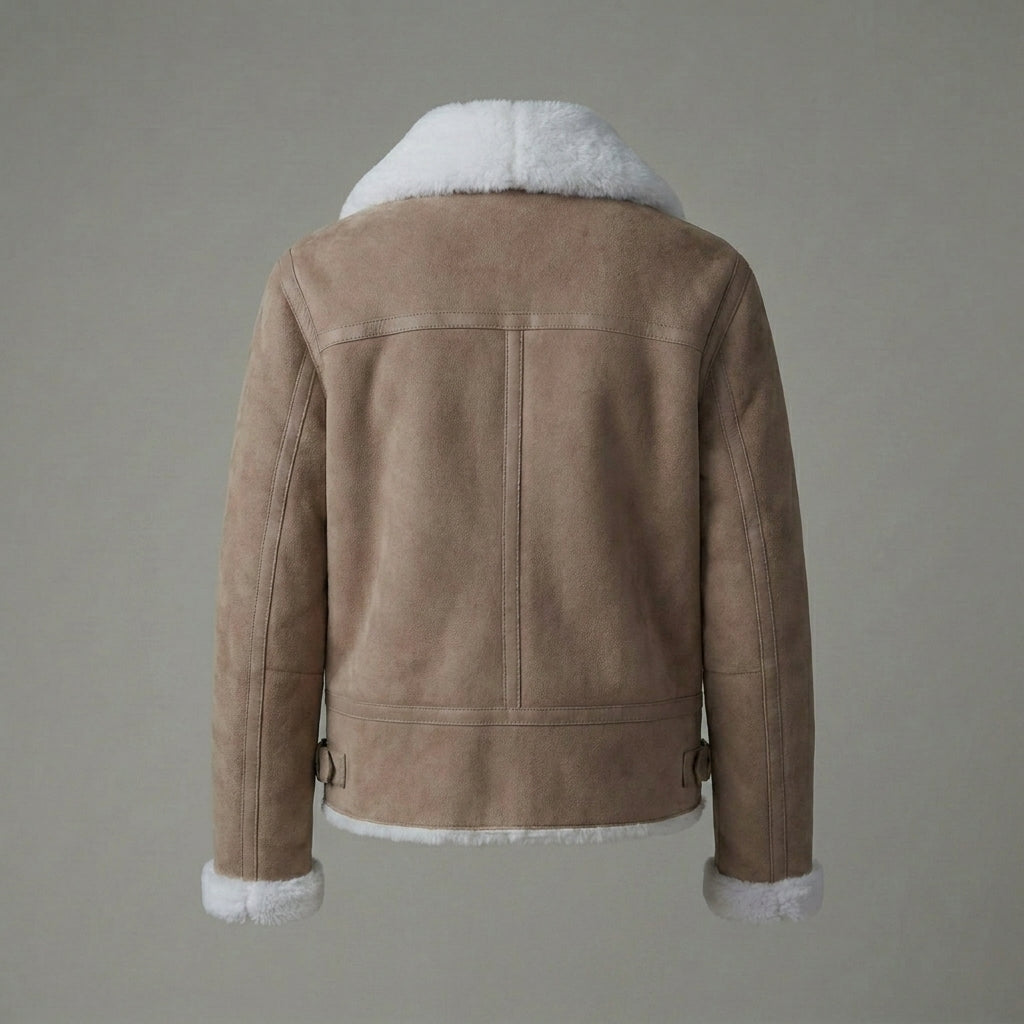 Women’s Brown Sheepskin Shearling Aviator Jacket