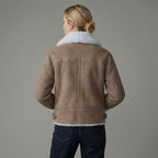 Women’s Brown Sheepskin Shearling Aviator Jacket